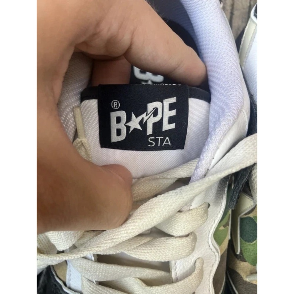 A Bathing Ape Sk8 Sta Low Top Sneakers 1I70-191-006 Mens Size 9 Camo ARMY Black - Picture 11 of 16